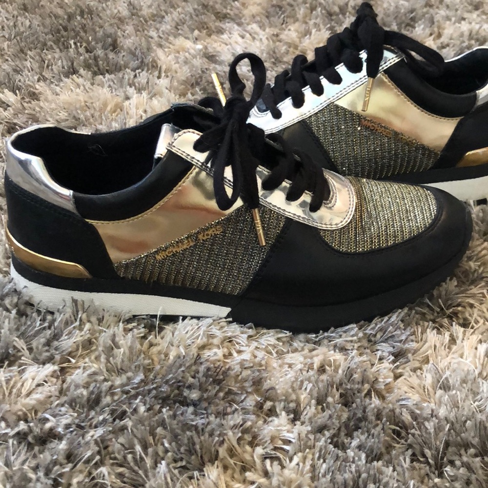 Gold and black Michael Kors sneakers!